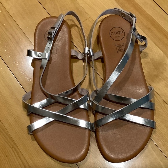 Silver Noga Italian Sandals Sz37 - Picture 3 of 3